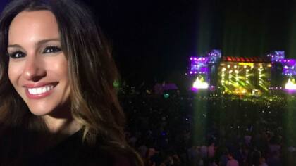 Pampita y una gran vista del escenario del Personal Fest 2016