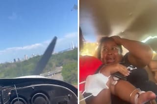 Grabó el momento en el que la avioneta en que viajaba se estrelló en plena avenida