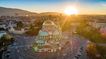 Panorámica de uno los emblemáticos lugares en Sofía, Bulgaria