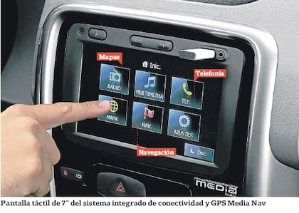 Pantalla tácil de 7 pulgadas del sistema integrado de conectividad y GPS Media Nav