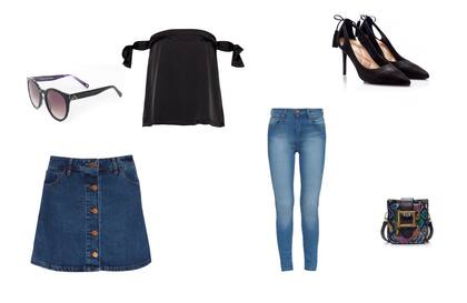 Pantalón (Las Pepas, $1990 ) Pollera (Paula Cahen Danvers, $1600) Anteojos (Absurda) Zapatos (Via Uno, $1999 Sale The Net Boutique) Top (Deleon,) Bandolera (Via Uno, $2699 )