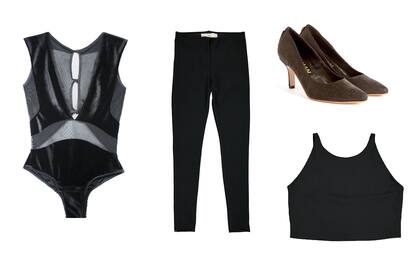 Pantalón (Square, $710) Zapatos (Salman, $2890) Body (Mon Caprice, $960) Crop Top ( Square, $410)