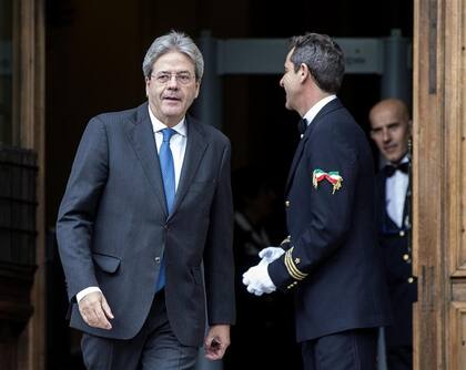 Paolo Gentiloni, ayer, al salir de la Cámara de Diputados