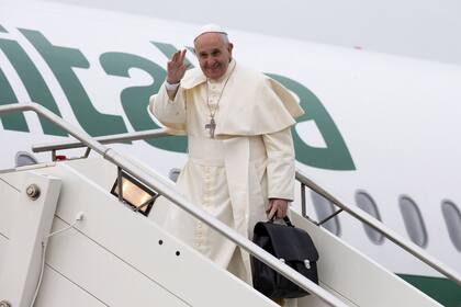 Papa Francisco, durante un viaje a Turquía, uno de los tantos en Alitalia