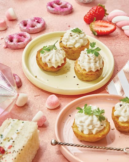 Papines con crema de queso azul