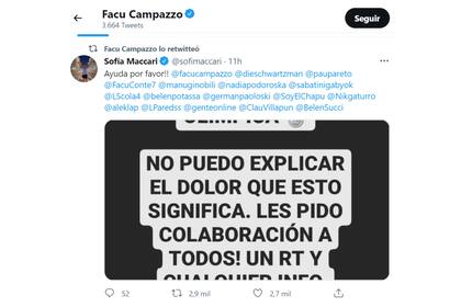 Para asegurarse que la campaña tuviera difusión, Maccari arrobó a varias celebridades argentina para que su reclamo se visibilizara. Facundo Campazzo fue uno de los que retuiteó el mensaje de la Leona