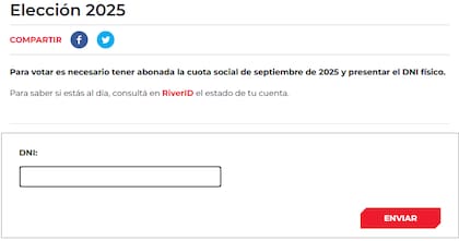Para consultar el padrón de las elecciones presidenciales de River, se debe ingresar al sitio web del club