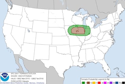 Para el Medio Oeste de EE.UU. rige una alerta por probable formación de tornados