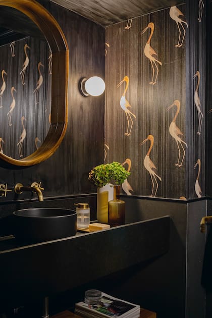 Para el toilette, eligieron un papel de Mercedes Costal.