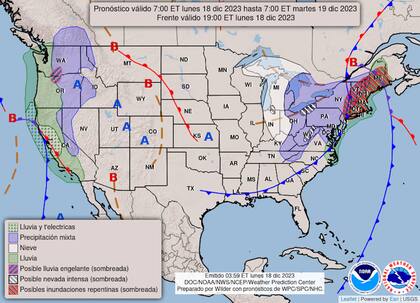 Para este lunes se esperan intensas tormentas en la región del noreste de Estados Unidos