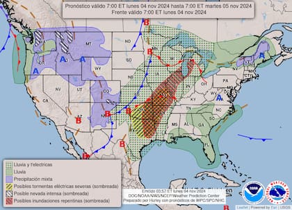 Para este lunes se registran temperaturas bajo cero en Dakota del Norte y Montana, con mínimas que alcanzan los -5°C.
