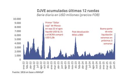 Para la consultora 1816, el agro debería liquidar alrededor de US$4550 millones en las primeras tres semanas de julio, que es la diferencia entre los US$8150 millones y los US$3700 millones liquidados en junio