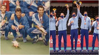 Para la historia: Hugo, bronce olímpico en Seul 1988 y Facundo, bronce olímpico en Tokio 2020