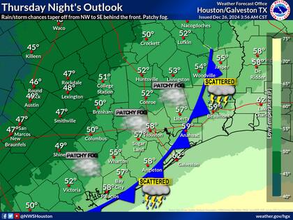 Para la noche del jueves las condiciones climáticas en Texas irán mejorando