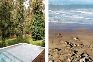 La casa está a solo cinco minutos de las playas del Sur.