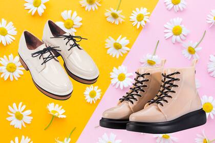 Para los días de sol, acordonados que muestran el tobillo. Para las lluvias sorpresivas de esta temporada, borceguíes impermeables y aptos charcos.