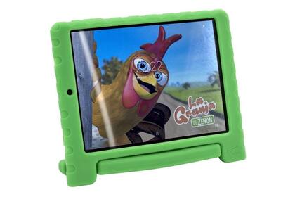 Regalo tech del día del niño | Para los más chiquitos. La tablet Granja de Zenon Kids, de Cirkuit Planet, cuenta con una funda que la protege de caídas e incluye la aplicación de la serie de videos animados. Su pantalla es de 7,85” y tiene dos cámaras, una frontal de 2 MP y otra trasera de 5 MP ($39