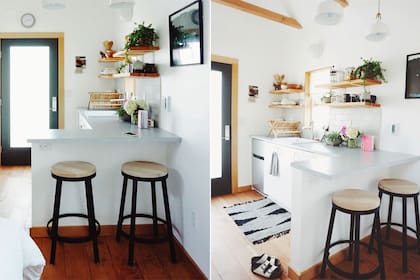 Para no gastar mucho podés optar por una mesada de cemento. Es ideal para un ambiente actual y le da un toque industrial al ambiente