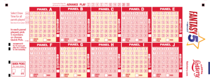 Para participar en Fantasy 5, se deben seleccionar cinco números del 1 al 36 en los boletos adquiridos