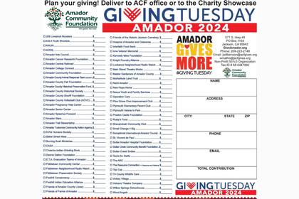 Para Planificar con anticipación sus donaciones para el Giving Tuesday (Amador Community Foundation)