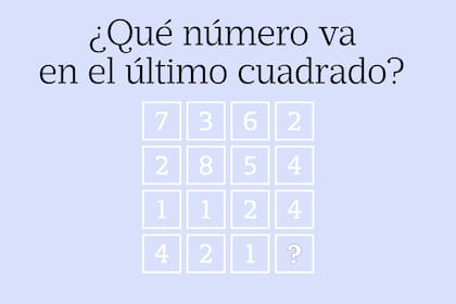 Para poder resolver este acertijo deberás determinar que patrón se cumple en la grilla