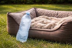 Para qué sirve poner una botella congelada cerca de la cama del perro