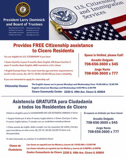 Para reservar cupos se debe llamar al número 708-656-3600 (Facebook/Town of Cicero)