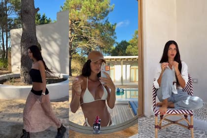 Para su casa de Punta del Este, Nara optó por un patio natural, con árboles, arena y piedras y decoraciones en madera (Foto: Instagram @zaira.nara)