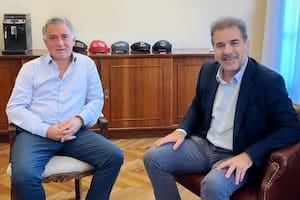 Pareja y Ritondo, durante la reunión