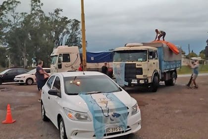 Paro de transportistas. Una concentración en Estación Díaz, Santa Fe