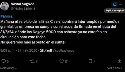 Paro de la línea C de subte: usuarios hacen largas filas para tomar colectivos.