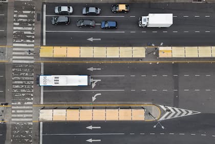 Poco movimiento en la zona de Retiro, en su mayoría circularon autos particulares