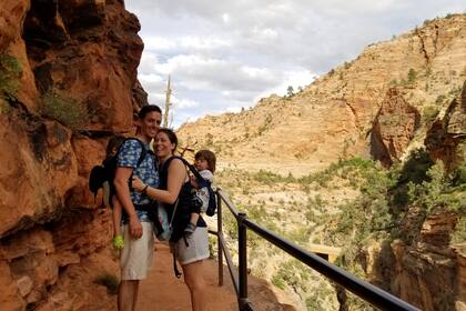 Parque nacional Zion: uno de los sitios que el matrimonio y sus pequeños hijos visitaron en su viaje desde Nueva York a San Diego.