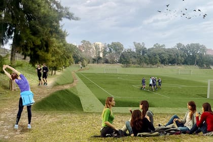 Cuando no sea utilizado como reservorio, la zona estará disponible como un nuevo espacio verde para los vecinos