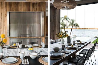 Parrilla con frentes de acero inoxidable (Apunto, sistema de asadores).