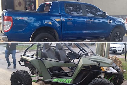 Parte de la flota de vehículos de la banda criminal