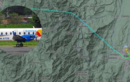 Parte de la trayectoria del vuelo, que estaba previsto durara poco más de 20 minutos