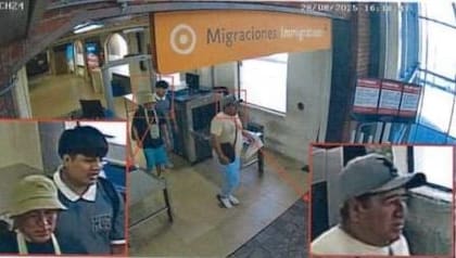 Parte de las imágenes de Migraciones que analizan los investigadores del triple crimen de Florencio Varela
