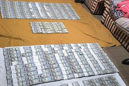 Parte de los 4.000.000 de dólares secuestrados en una casaquinta de Francisco Álvarez, en Moreno