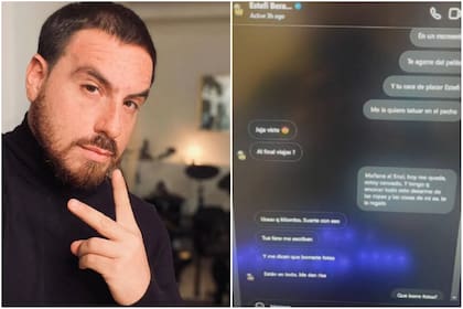 Parte de los chats de Federico Bal con Estefi Berardi (Foto: Instagram @balfederico / Captura de video)
