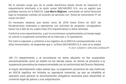 Parte de los documentos a los que tuvo acceso LA NACION
