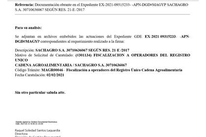 Parte de los documentos a los que tuvo acceso LA NACION