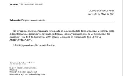 Parte de los documentos a los que tuvo acceso LA NACION