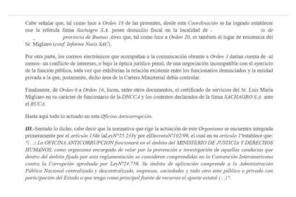 Parte de los documentos a los que tuvo acceso LA NACION