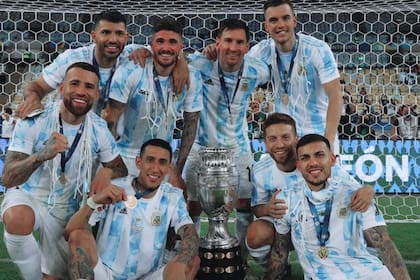 Parte de los jugadores de la Selección argentina que salieron campeones de América