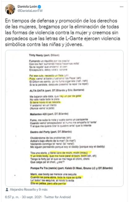 Parte del contenido que la concejala Daniela León leyó durante la sesión del Concejo Municipal de Rosario