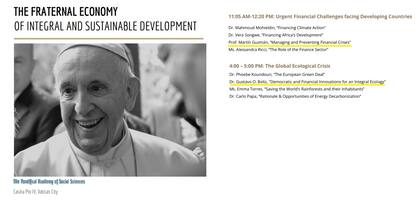 Parte del cronograma oficial del evento convocado por la Pontificia Academia de las Ciencias