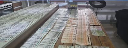 Parte del dinero decomisado a Jorge Castillo, "el rey de la Salada"