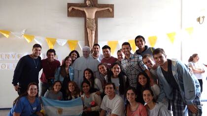 Parte del grupo de voluntarios argentinos