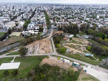 Parte del Parque Sarmiento donde se está construyendo la pista de ciclismo, una vieja demanda de los vecinos de Saavedra